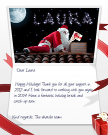 Image of Business Christmas Holidays eCard with Santa and Stars